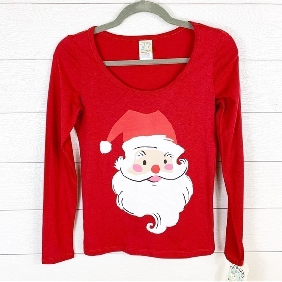 𝅺NITE Nite Munki Munki Santa Long Sleeve Pajama Top - Picture 1 of 8